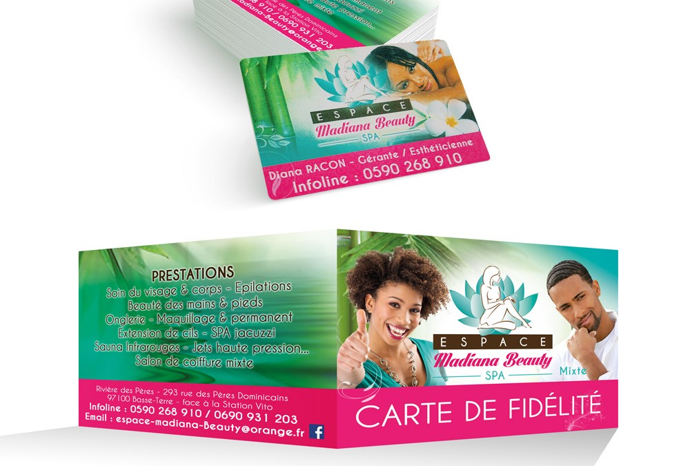 Carte de visite et fidélité Espace Madiana Beauty