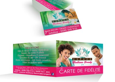 Carte de visite et fidélité Espace Madiana Beauty